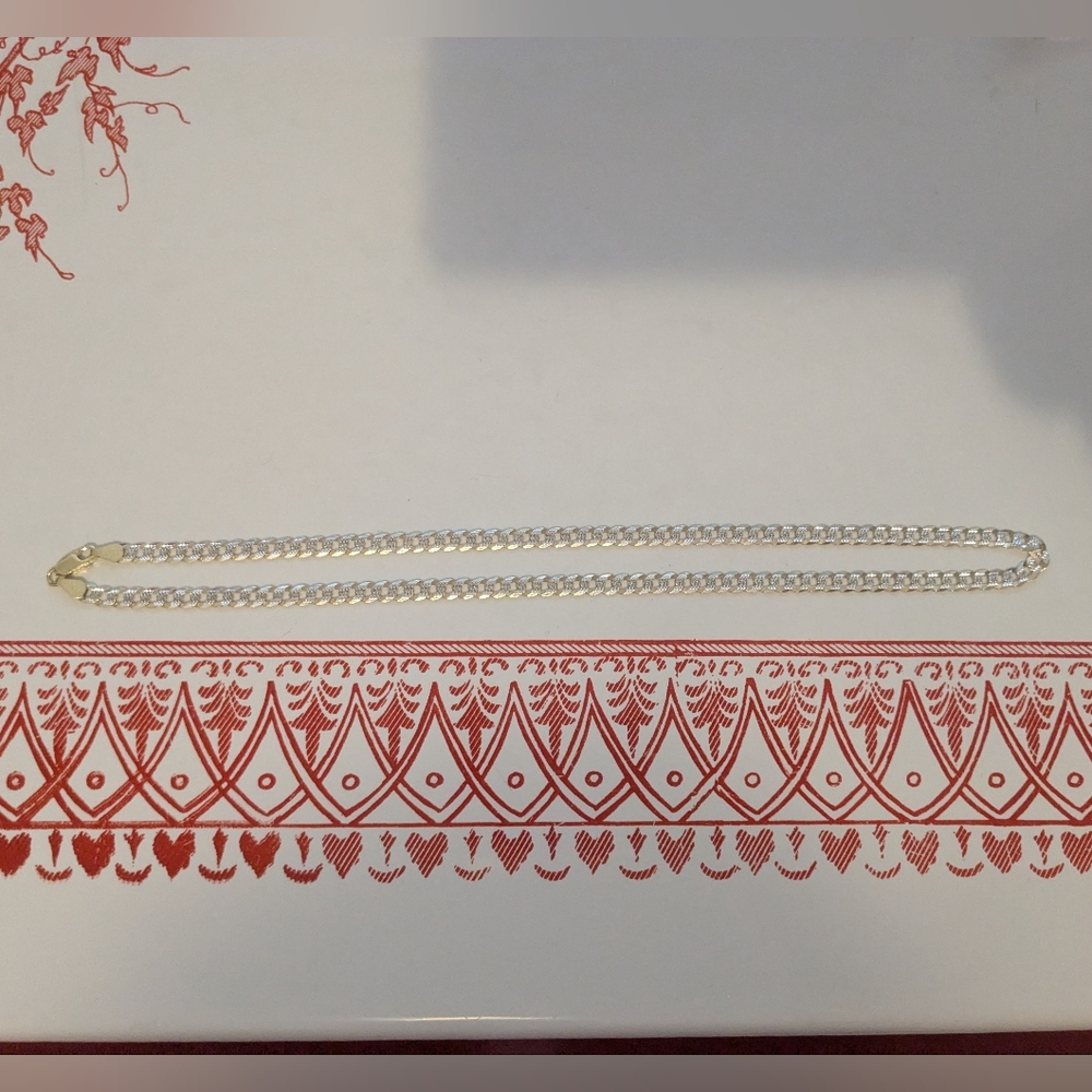 14k Yellow Gold Vermeil Over Sterling Silver Cuban Chain Necklace Unisex 20" - Picture 4 of 13